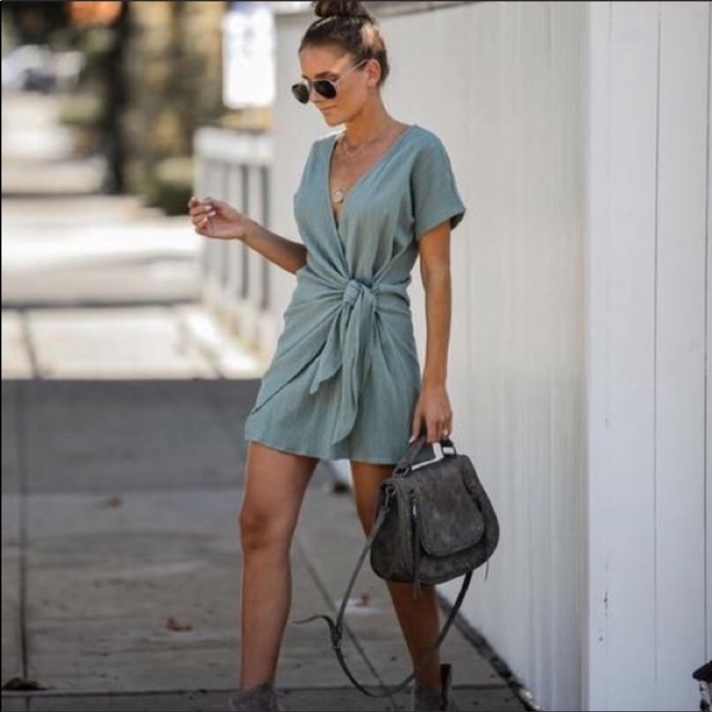 Vici Textured Wrap Dress - Picture 4 of 7